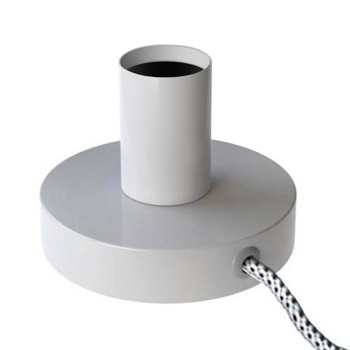 Posaluce - Lampada da tavolo in metallo - Bianco lucido