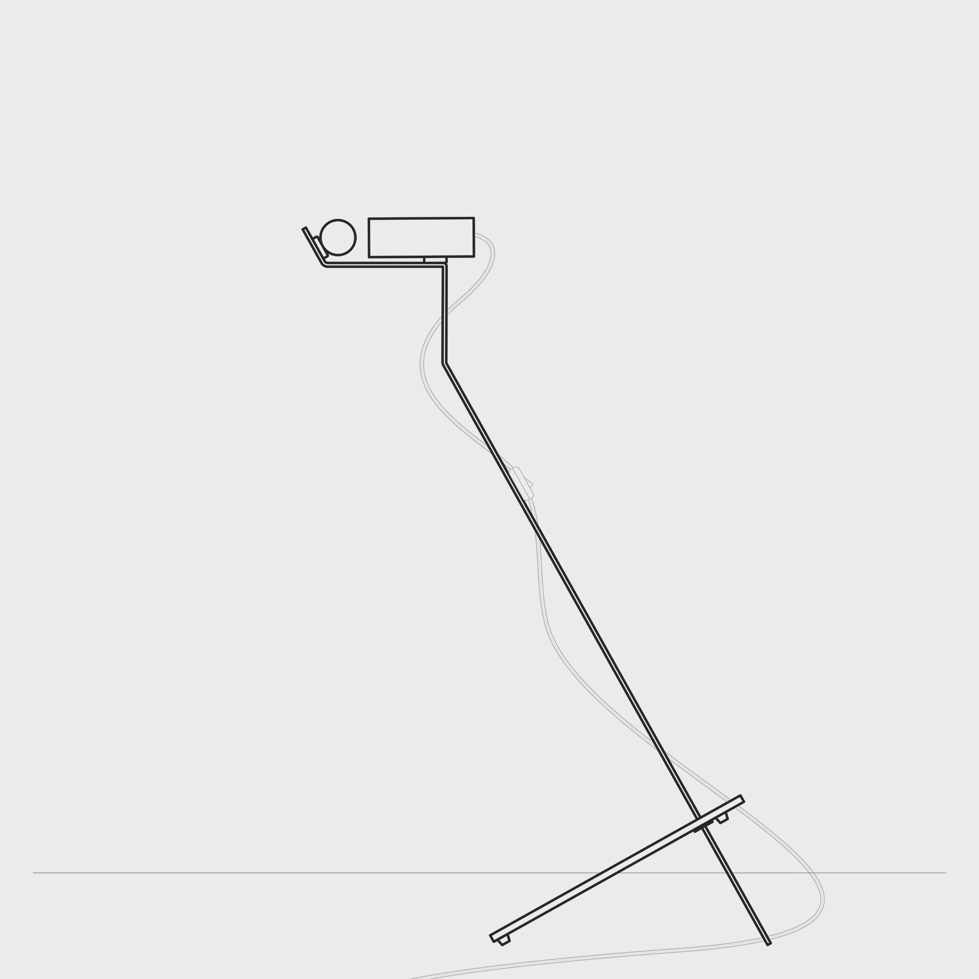 Charger la vidéo : Lampadaire inclinable avec spot magnétique orientable - Mario Tubo - Jaune