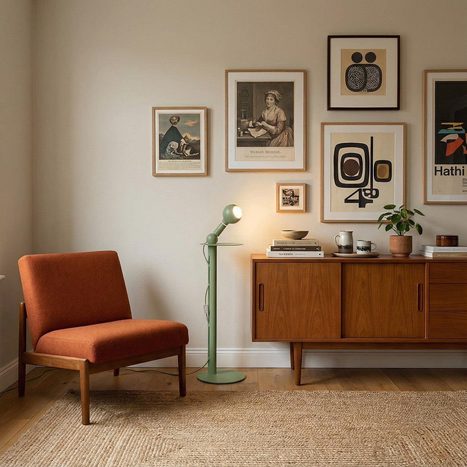 Rocco - Lampada da terra con lampadina Camo - Verde