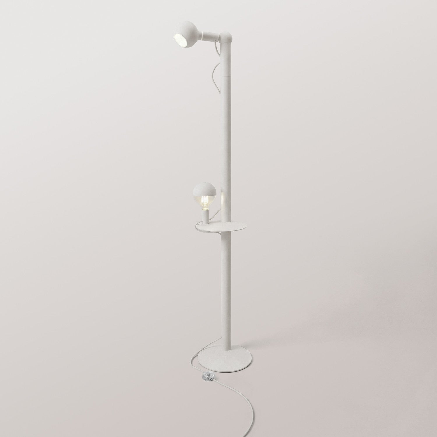 Rocco XXL - Lampada da terra con lampadina Maria e Camo - Bianco