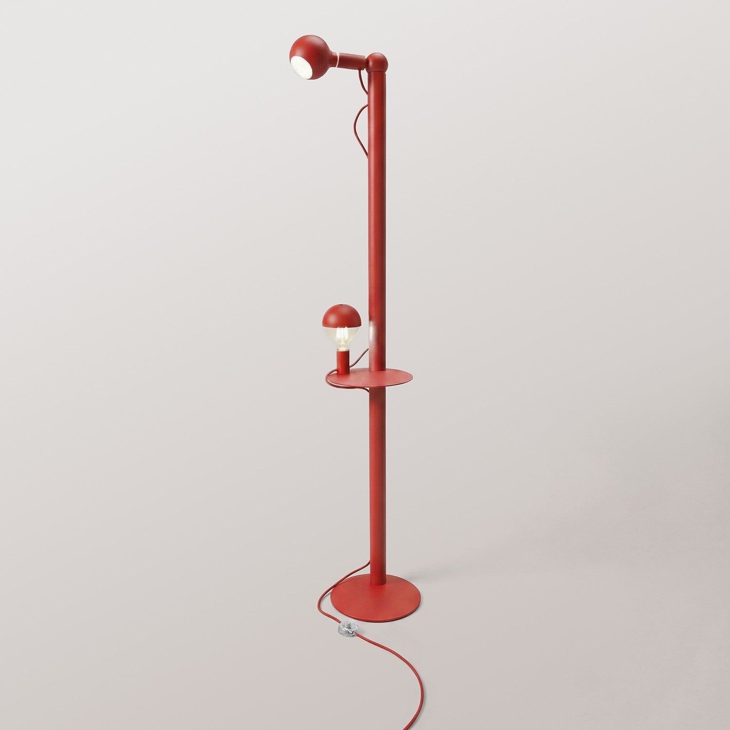 Rocco XXL - Lampada da terra con lampadina Maria e Camo - Rosso