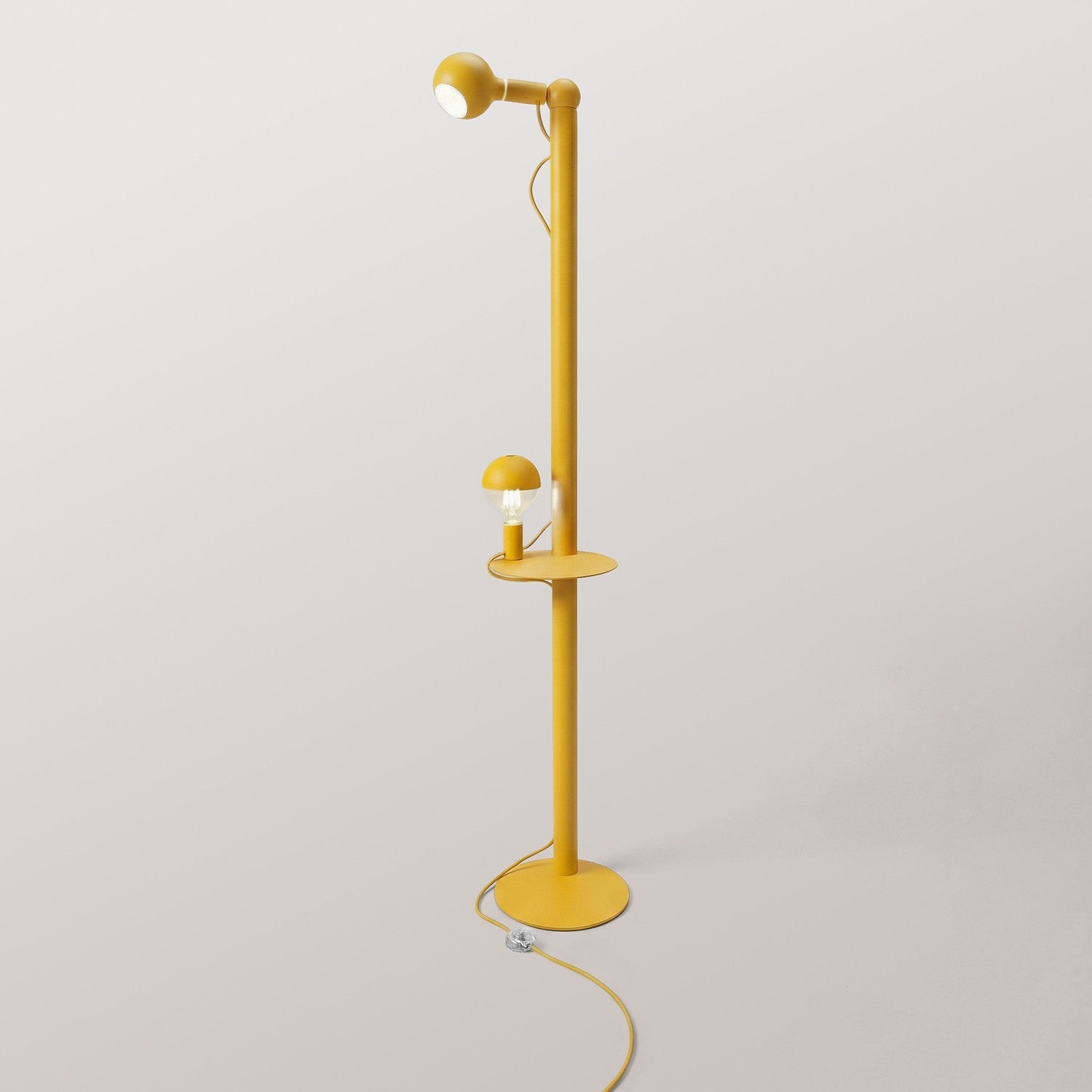 Rocco XXL - Lampada da terra con spina UK e lampadina Maria e Camo - Giallo