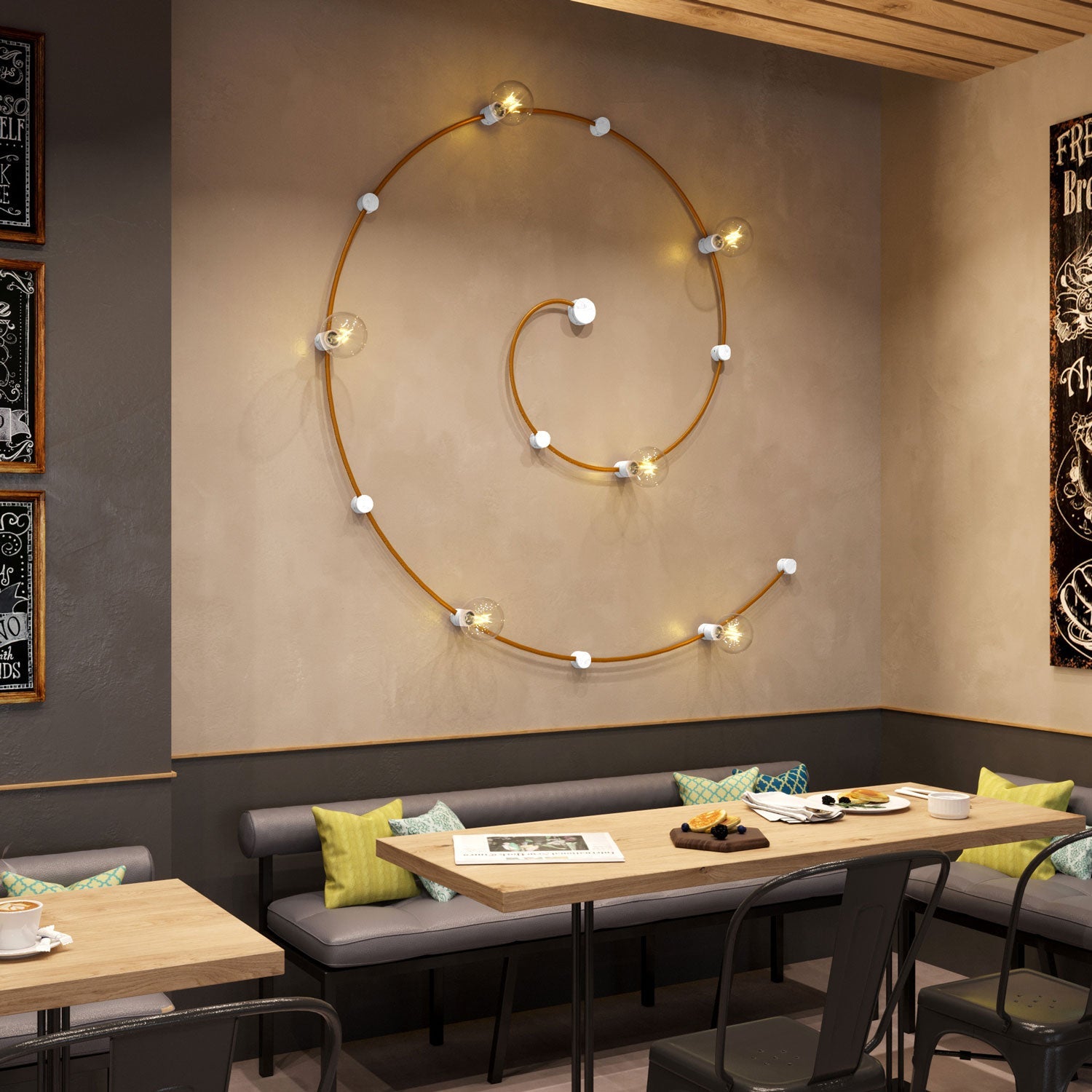 Rosone in legno per cavo per catenaria e sistema Filé. Made in Italy - Bianco