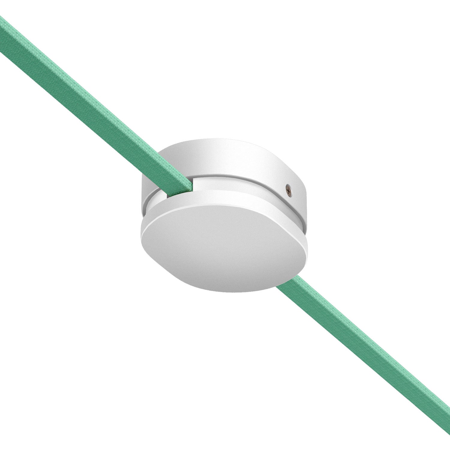 Rosone ovale in legno con 2 fori laterali per cavo per catenaria e sistema Filé. Made in Italy - Bianco - Creative Cables