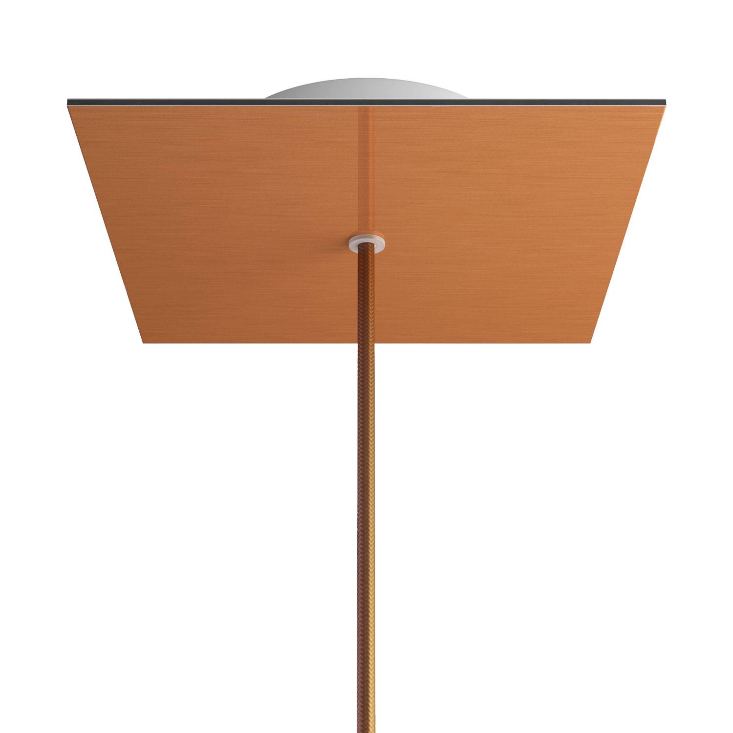 Rosone Rose-One quadrato, 200 mm con 1 foro e 4 fori laterali - Dibond Rame satinato Bianco