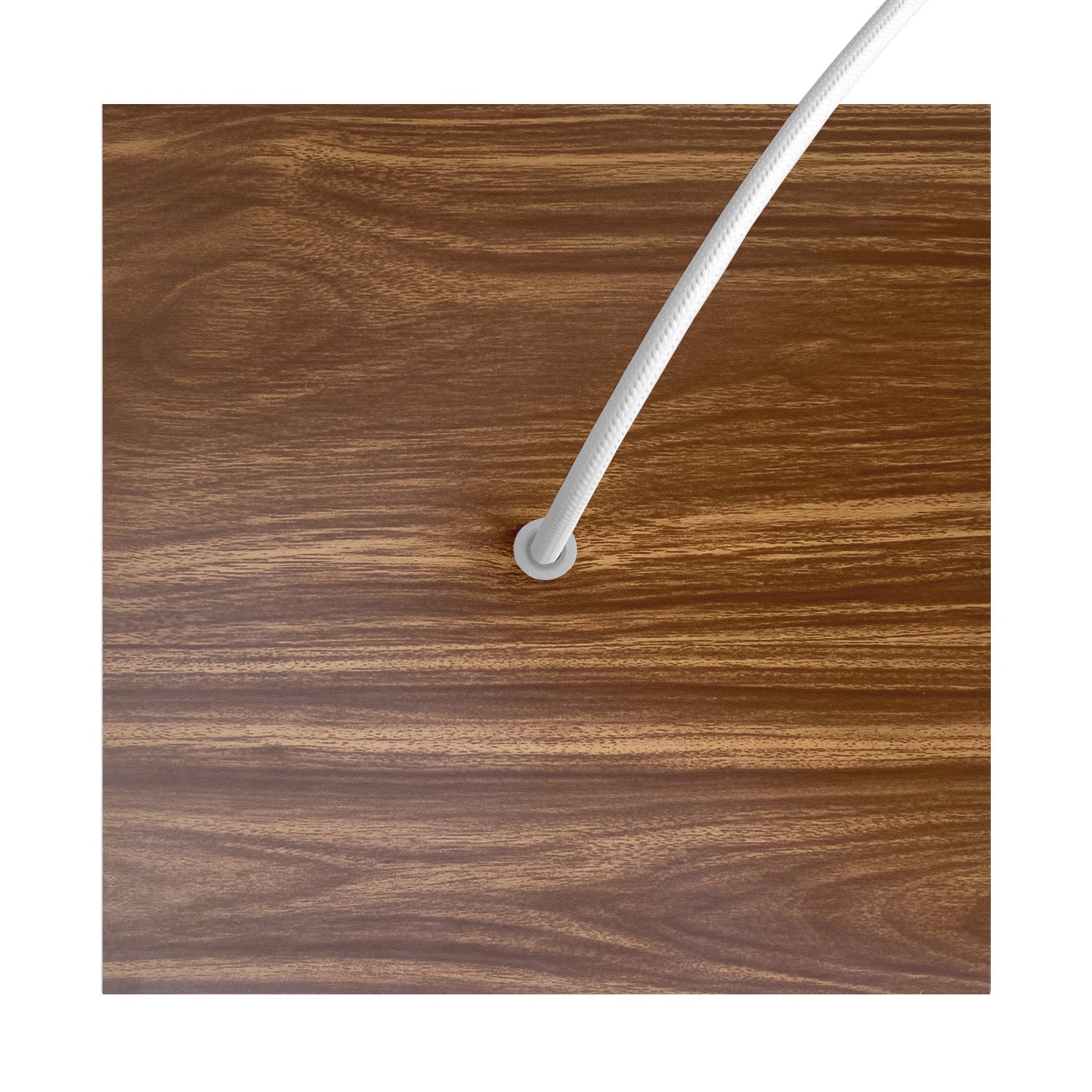 Rosone Rose - One quadrato, 200 mm con 1 foro e 4 fori laterali - Legno - Creative Cables