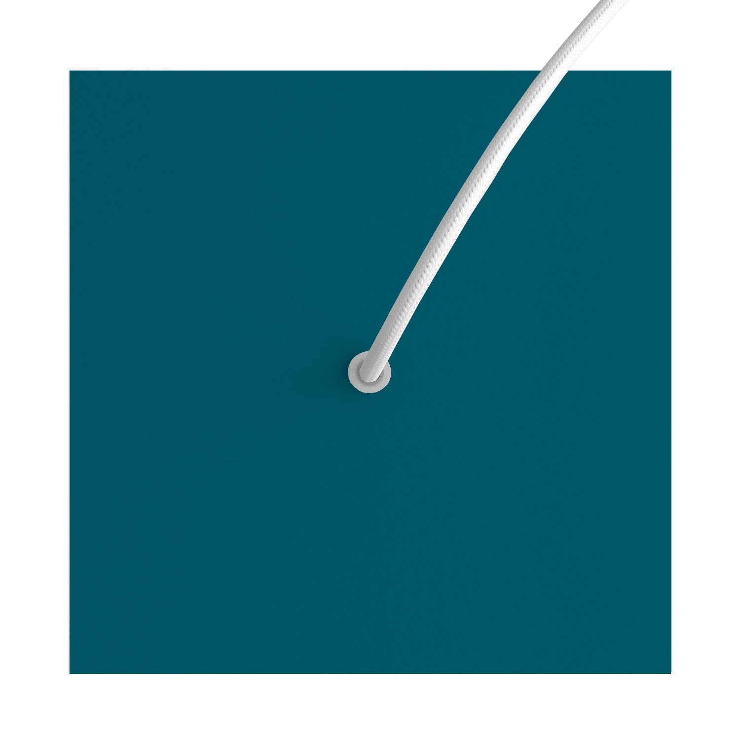 Rosone Rose - One quadrato, 200 mm con 1 foro e 4 fori laterali - Petrolio - Creative Cables