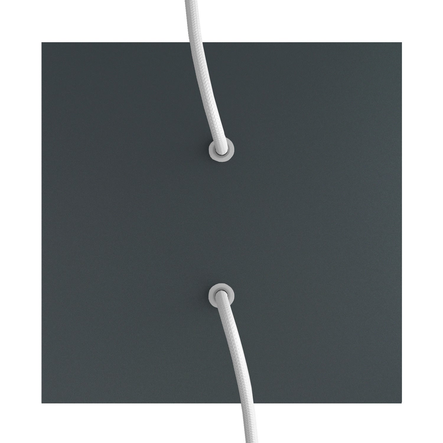 Rosone Rose - One quadrato, 200 mm con 2 fori e 4 fori laterali - Antracite - Creative Cables