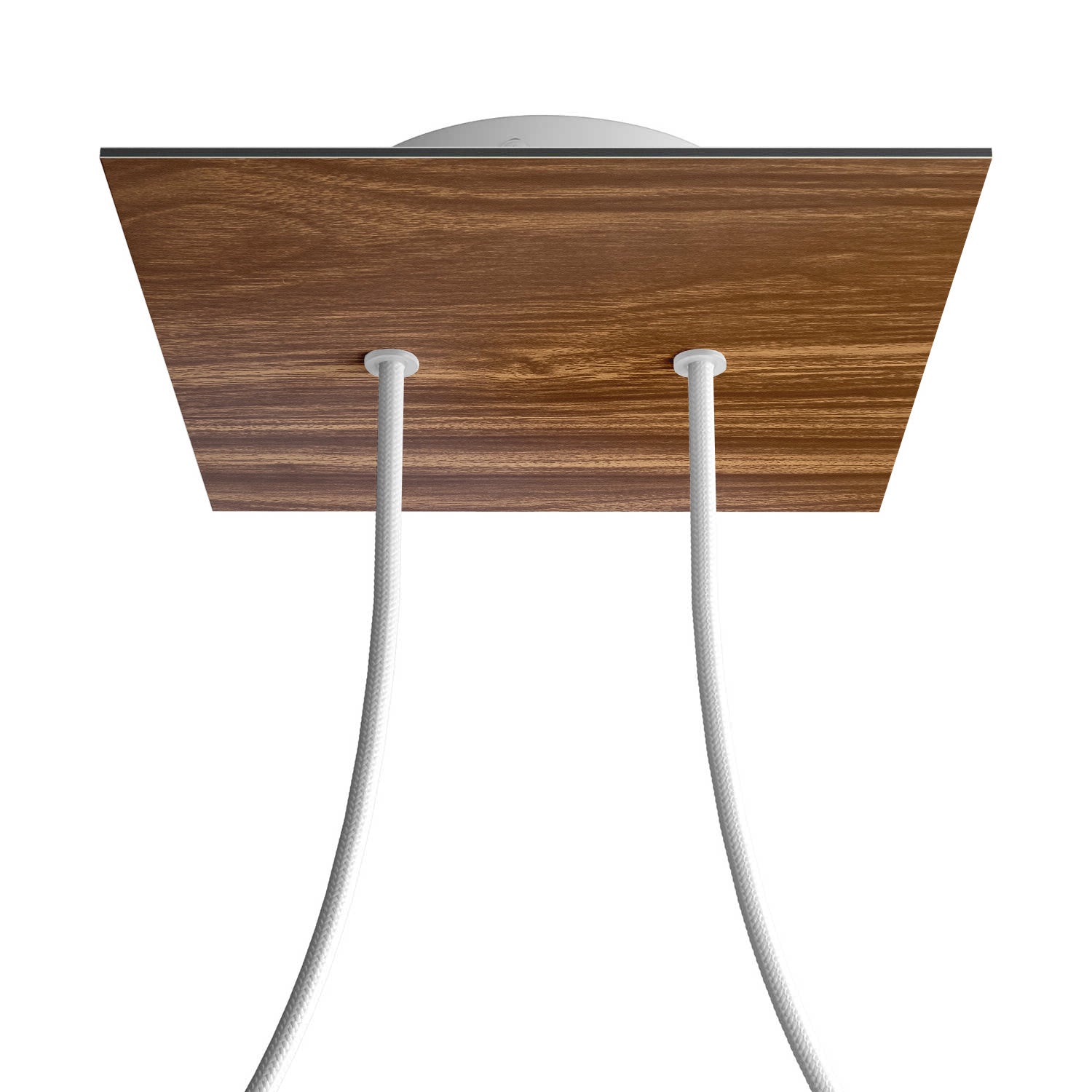 Rosone Rose - One quadrato, 200 mm con 2 fori e 4 fori laterali - Legno - Creative Cables