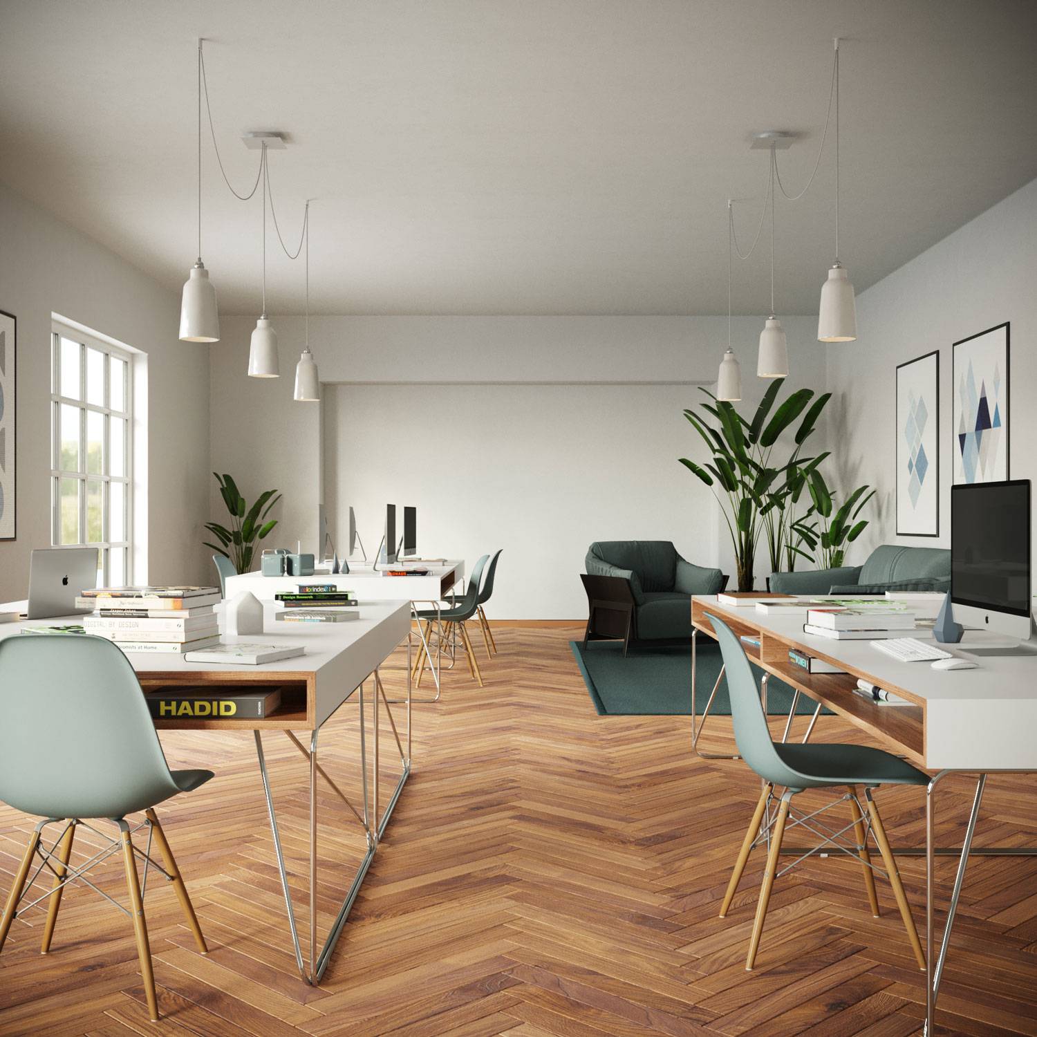 Rosone Rose-One quadrato, 200 mm con 3 fori in linea e 4 fori laterali - Dibond Acciaio satinato Bianco