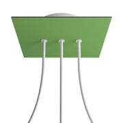 Rosone Rose-One quadrato, 200 mm con 3 fori in linea e 4 fori laterali - Verde prato Bianco