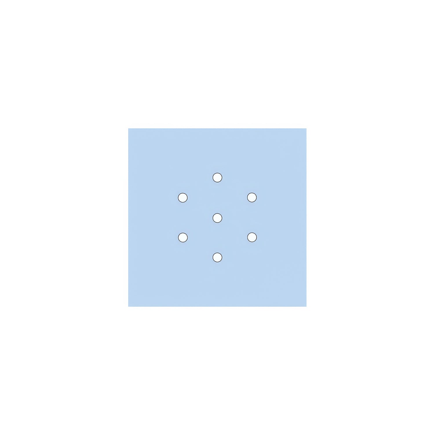 Rosone Rose-One quadrato, 200 mm con 7 fori e 4 fori laterali - Blu carta da zucchero Bianco