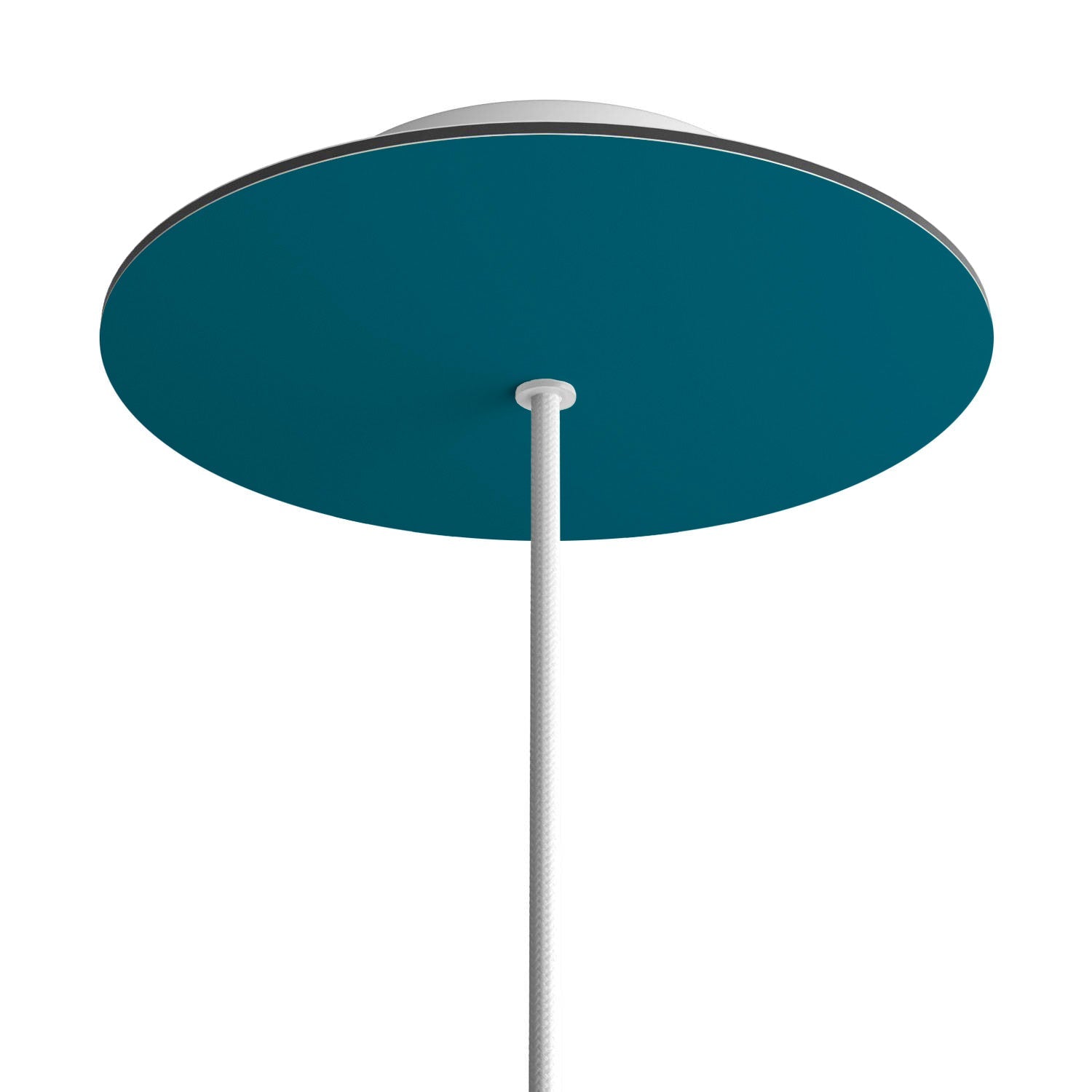 Rosone Rose - One rotondo, diametro 200 mm con 1 foro e 4 fori laterali - Petrolio - Creative Cables