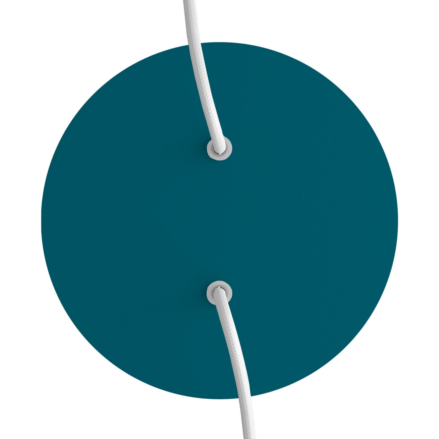 Rosone Rose - One rotondo, diametro 200 mm con 2 fori e 4 fori laterali - Petrolio - Creative Cables