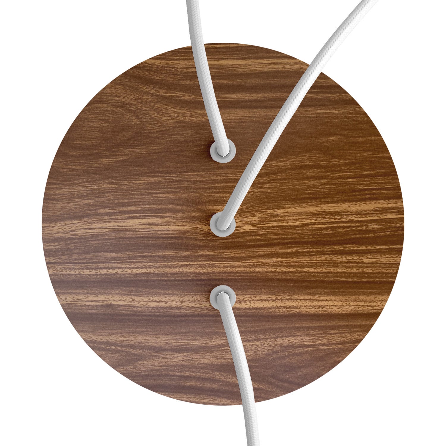 Rosone Rose - One rotondo, diametro 200 mm con 3 fori in linea e 4 fori laterali - Legno - Creative Cables