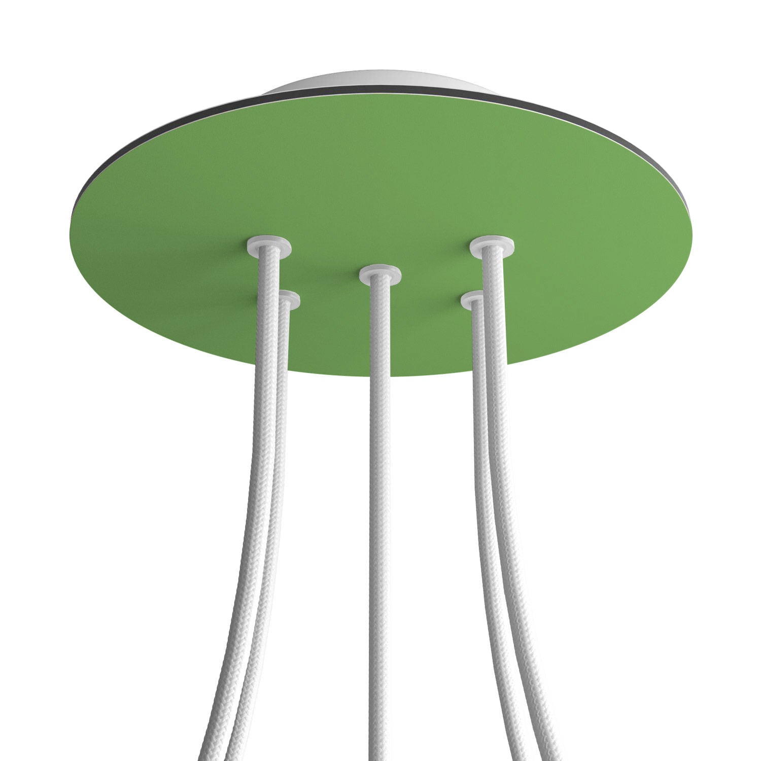 Rosone Rose-One rotondo, diametro 200 mm con 5 fori e 4 fori laterali - Verde prato Bianco