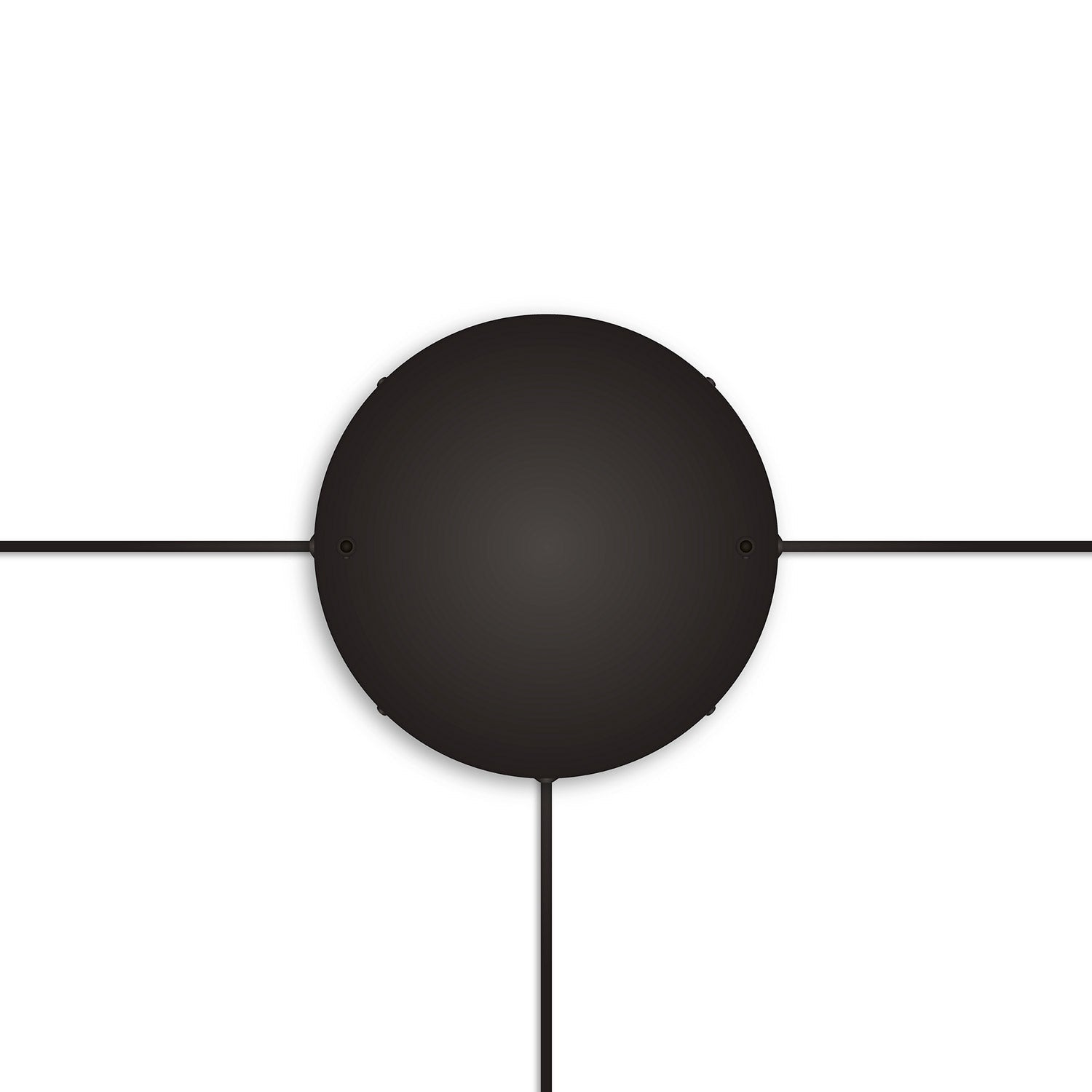 Rosone rotondo in alluminio Ø 30 cm con staffa e cavo di messa a terra, con 2 fori frontali - Nero 3