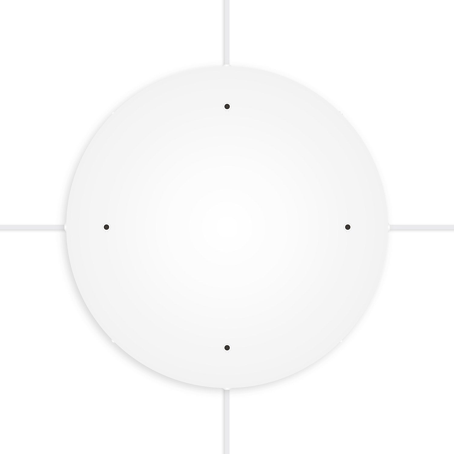 Rosone rotondo in alluminio Ø 50 cm con staffa e cavo di messa a terra, con 4 fori frontali - Bianco Opaco 4