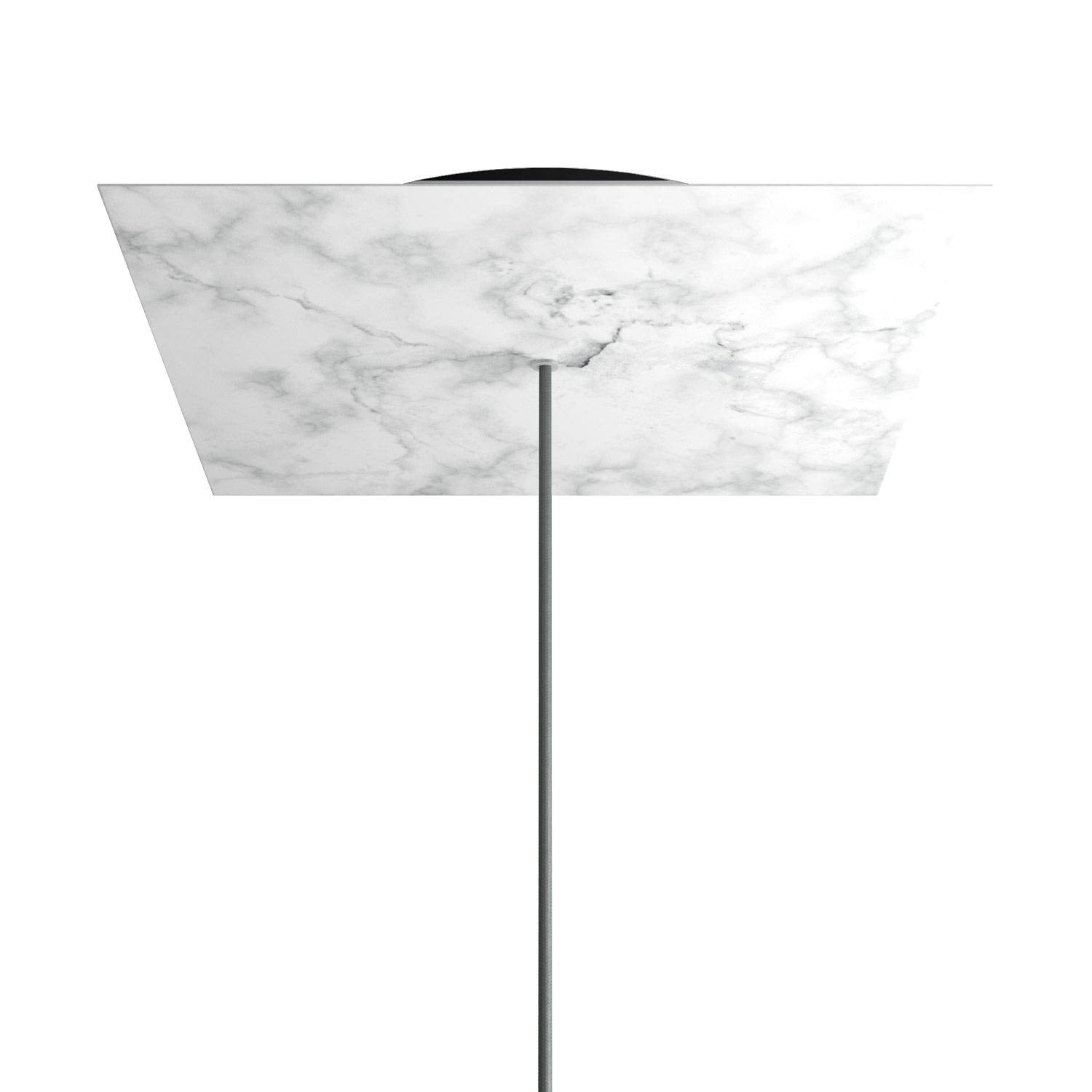 Rosone XXL Rose-One quadrato, 400 mm con 1 foro e 4 fori laterali - Marmo Carrara Nero