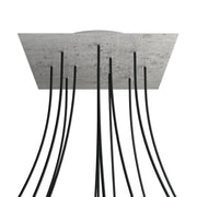 Rosone XXL Rose-One quadrato, 400 mm con 12 fori e 4 fori laterali - Cemento Bianco