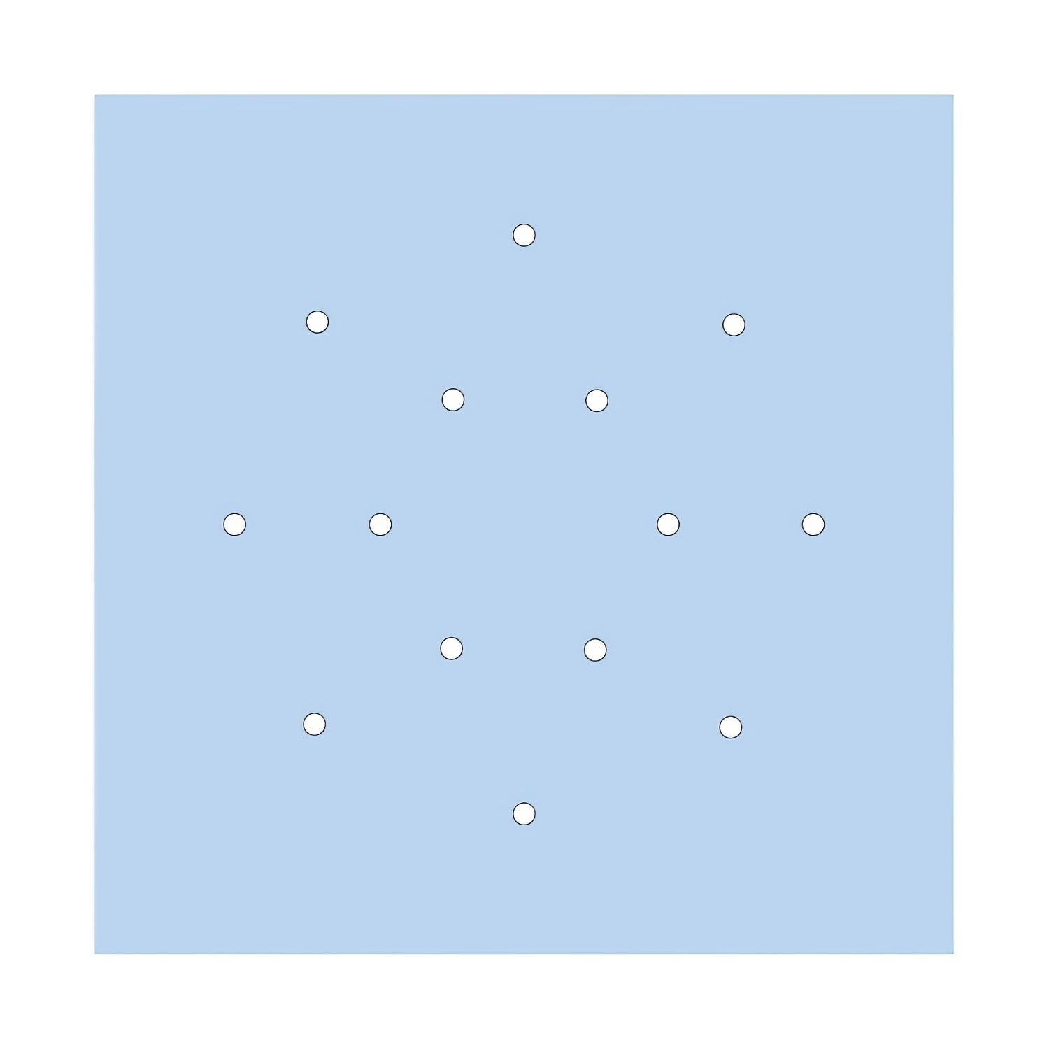 Rosone XXL Rose-One quadrato, 400 mm con 14 fori e 4 fori laterali - Blu carta da zucchero Bianco