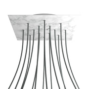 Rosone XXL Rose-One quadrato, 400 mm con 14 fori e 4 fori laterali - Marmo Carrara Bianco