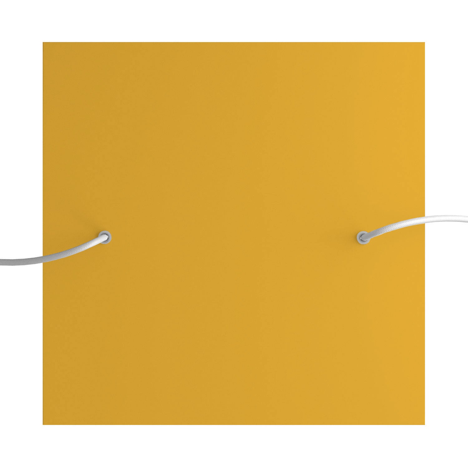 Rosone XXL Rose - One quadrato, 400 mm con 2 fori e 4 fori laterali - Mostarda - Creative Cables