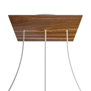 Rosone XXL Rose-One quadrato, 400 mm con 3 fori in linea e 4 fori laterali - Legno Bianco