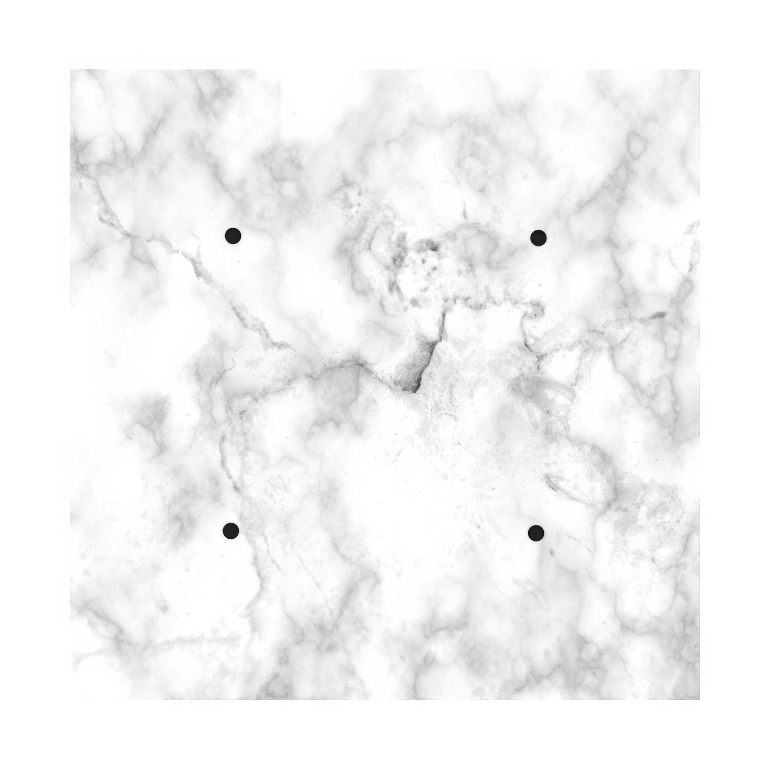 Rosone XXL Rose-One quadrato, 400 mm con 4 fori e 4 fori laterali - Marmo Carrara Bianco