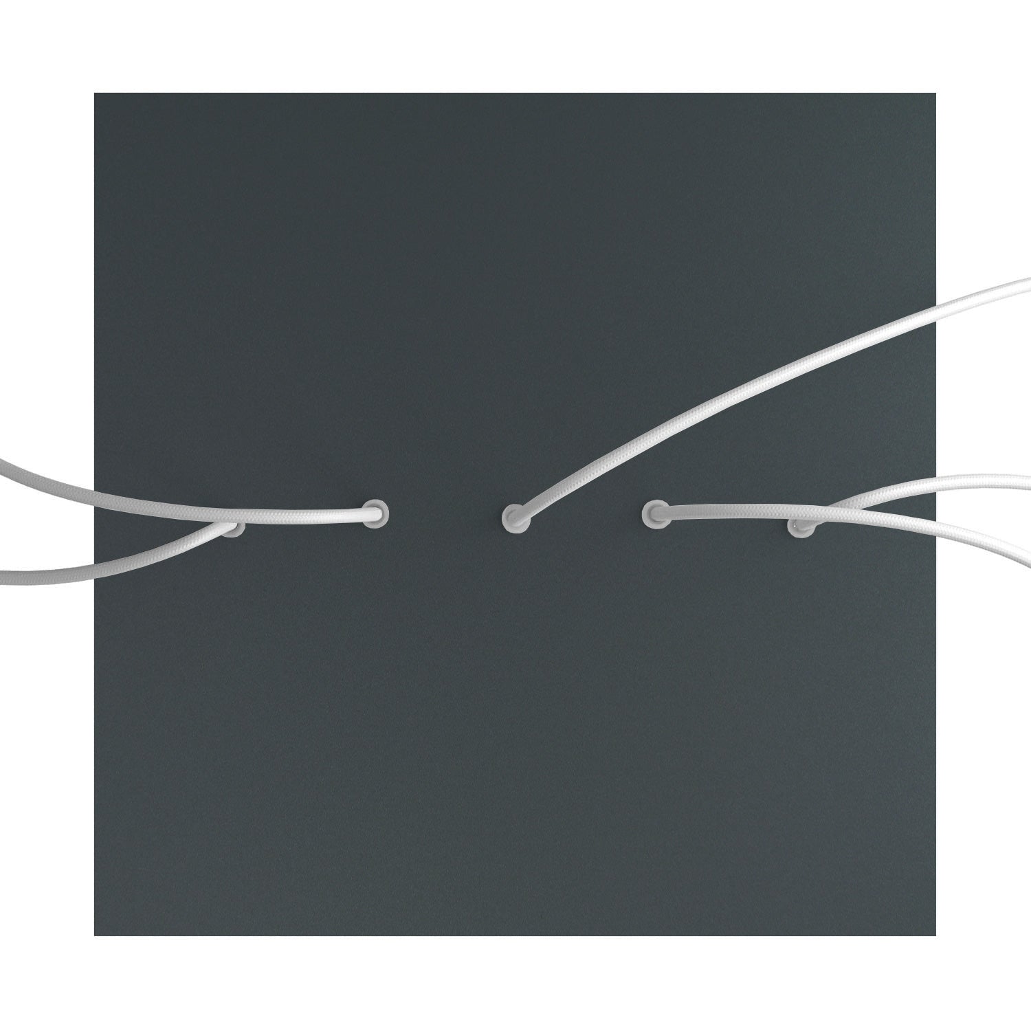 Rosone XXL Rose-One quadrato, 400 mm con 5 fori in linea e 4 fori laterali - Antracite Bianco