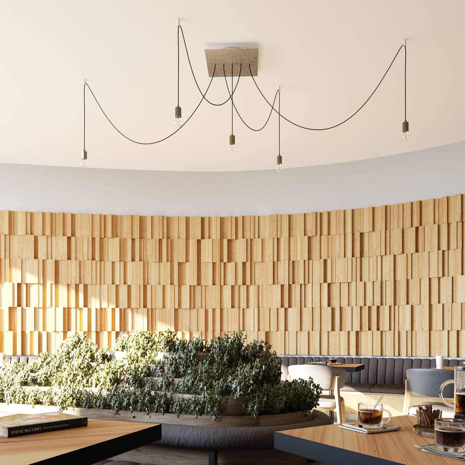 Rosone XXL Rose-One quadrato, 400 mm con 5 fori in linea e 4 fori laterali - Blu carta da zucchero Bianco