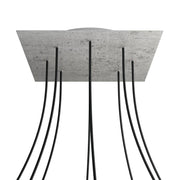 Rosone XXL Rose - One quadrato, 400 mm con 8 fori e 4 fori laterali - Cemento - Creative Cables