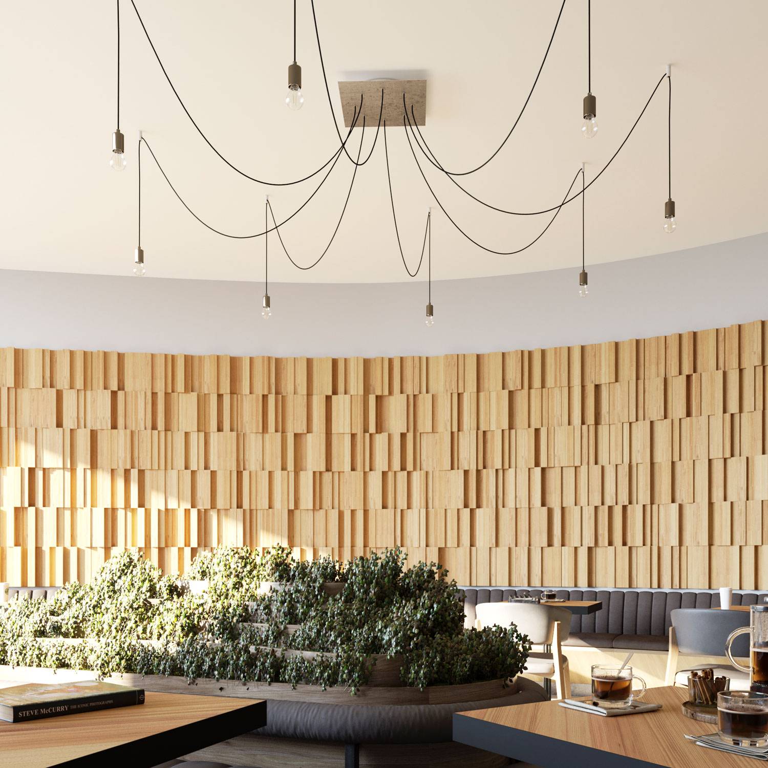 Rosone XXL Rose-One quadrato, 400 mm con 8 fori e 4 fori laterali - Marmo Marquina Bianco