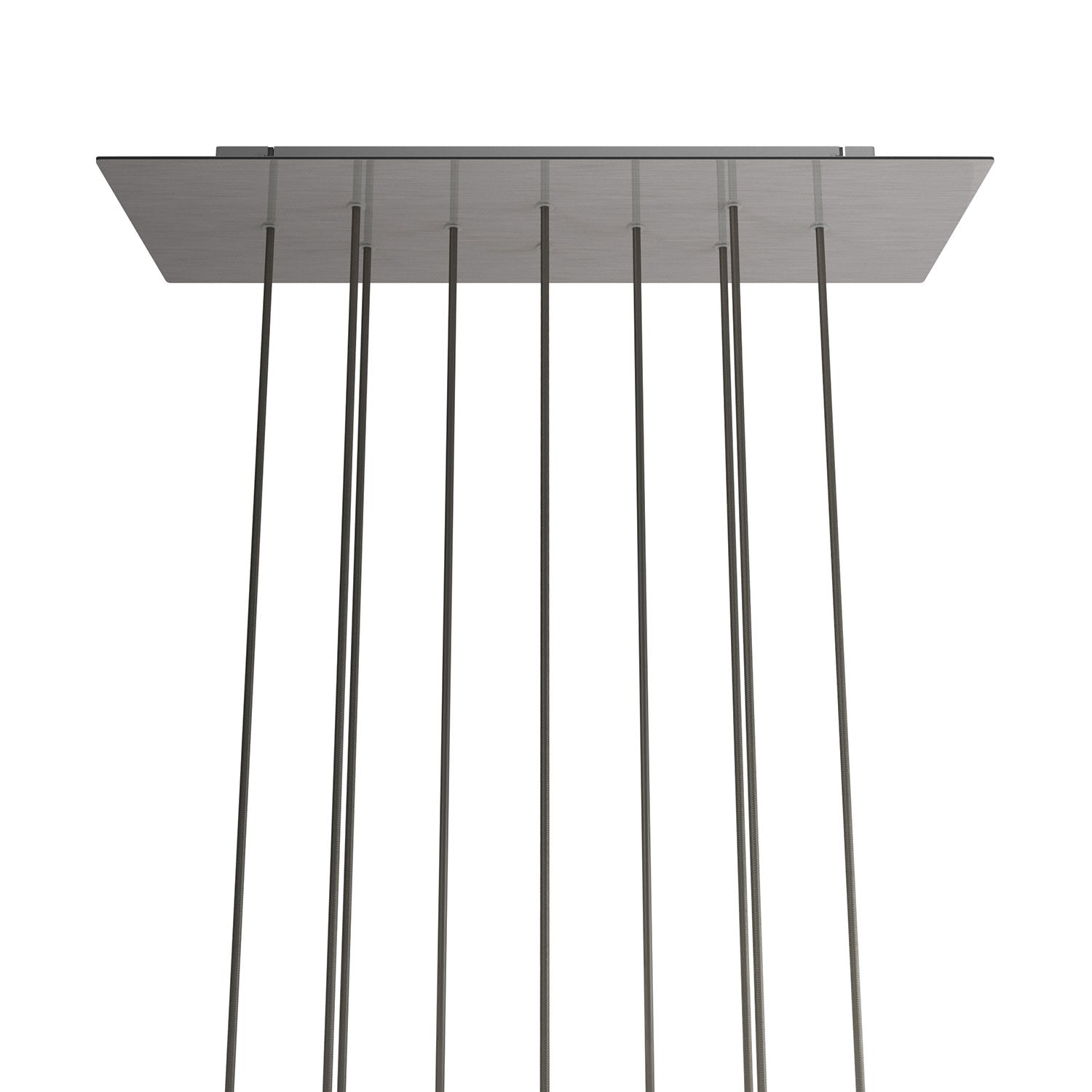 Rosone XXL Rose - One rettangolare a 10 fori e 6 fori laterali, dimensioni 675 x 225 mm - Dibond Acciaio satinato - Creative Cables