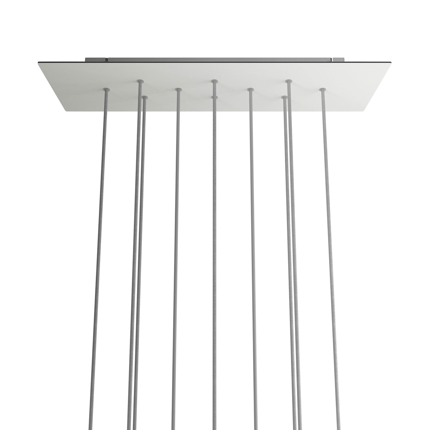 Rosone XXL Rose - One rettangolare a 10 fori e 6 fori laterali, dimensioni 675 x 225 mm - Dibond Bianco opaco - Creative Cables