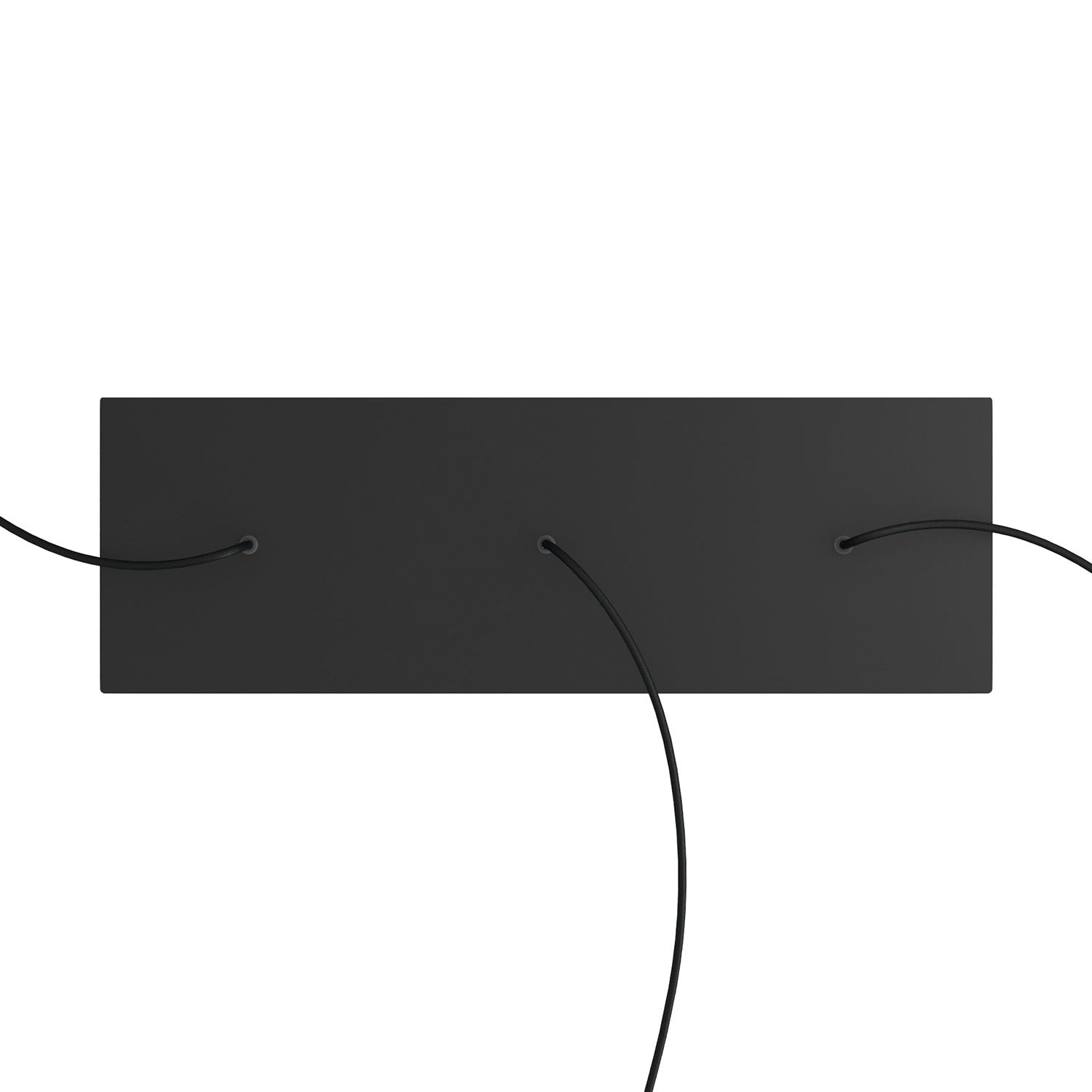 Rosone XXL Rose-One rettangolare a 3 fori in linea e 6 fori laterali, dimensioni 675 x 225 mm - Dibond Nero opaco Bianco