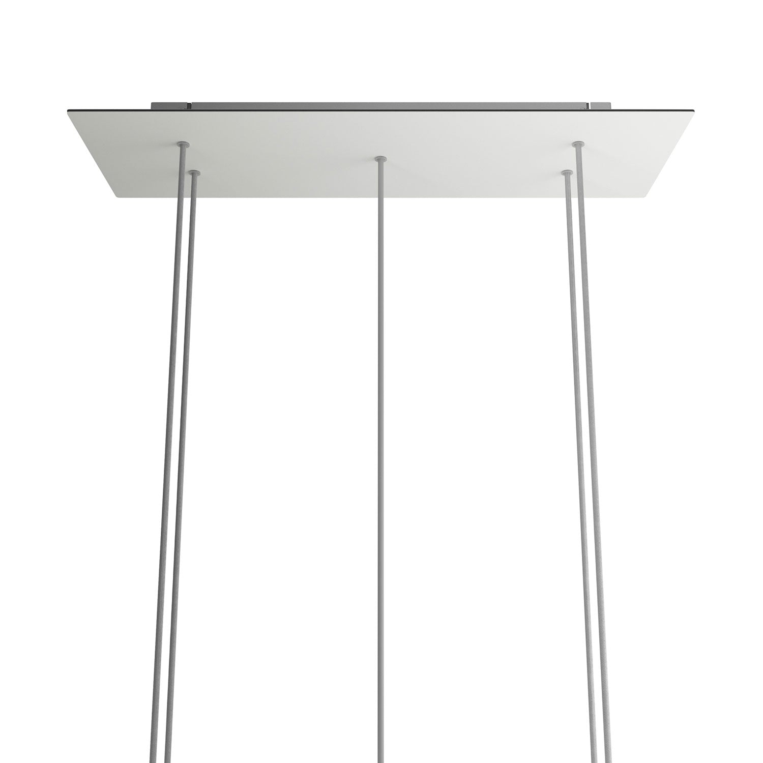 Rosone XXL Rose - One rettangolare a 5 fori e 6 fori laterali, dimensioni 675 x 225 mm - Dibond Bianco opaco - Creative Cables