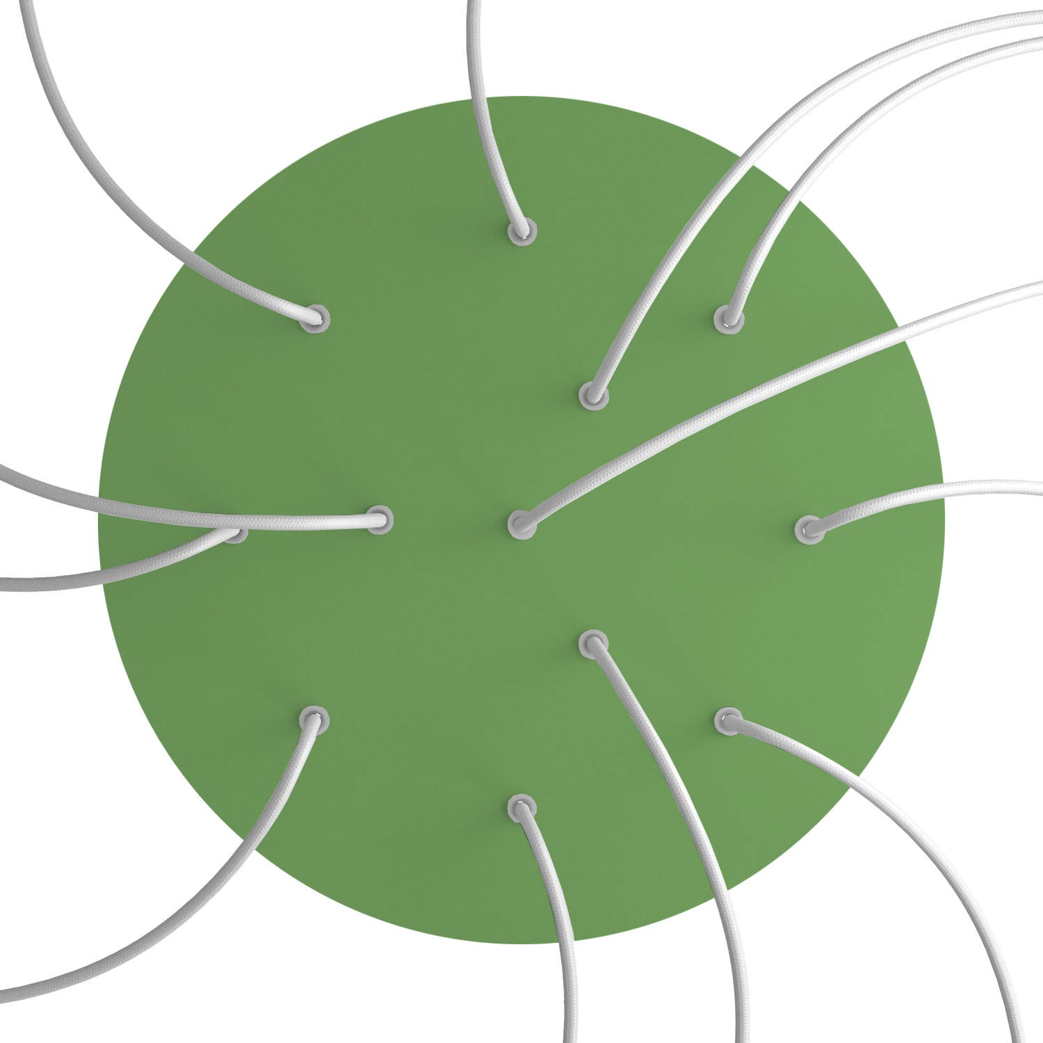 Rosone XXL Rose - One rotondo, diametro 400 mm con 12 fori e 4 fori laterali - Verde prato - Creative Cables