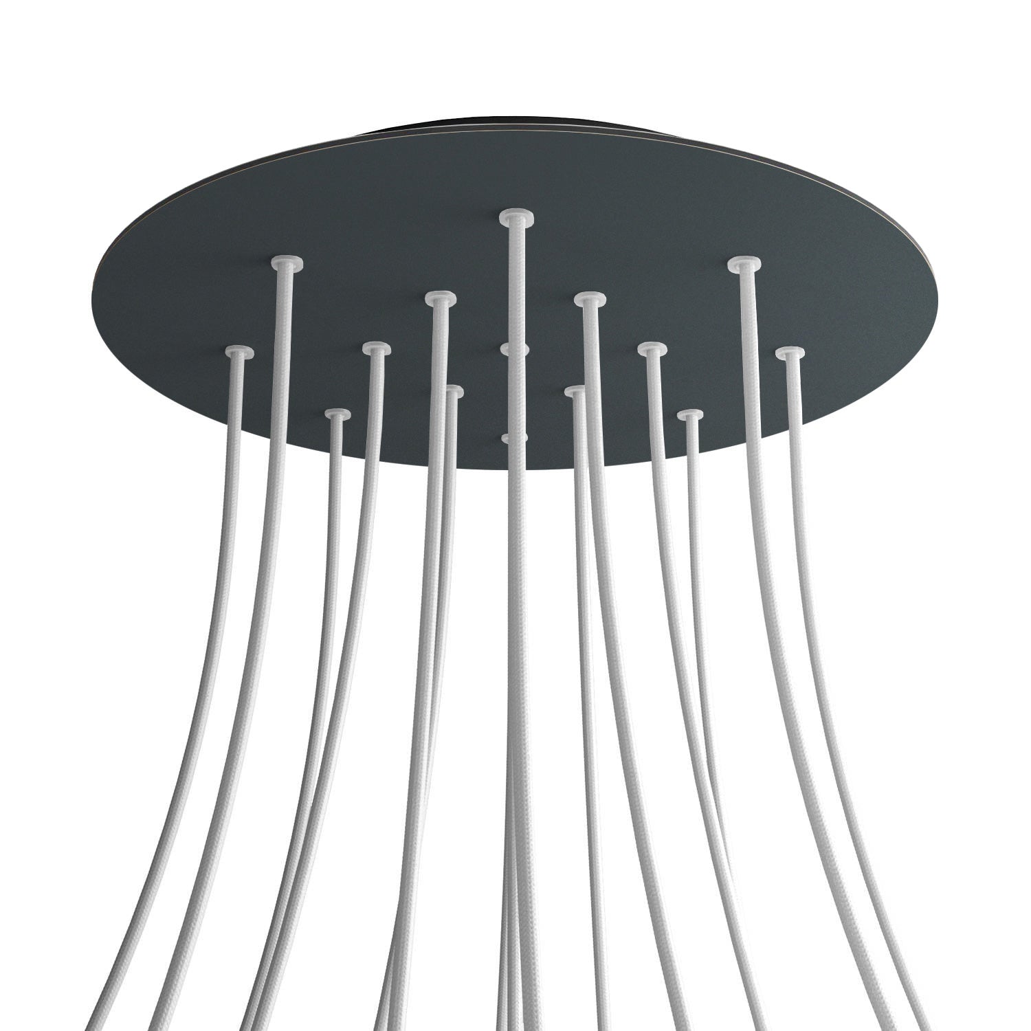 Rosone XXL Rose-One rotondo, diametro 400 mm con 15 fori e 4 fori laterali - Antracite Nero