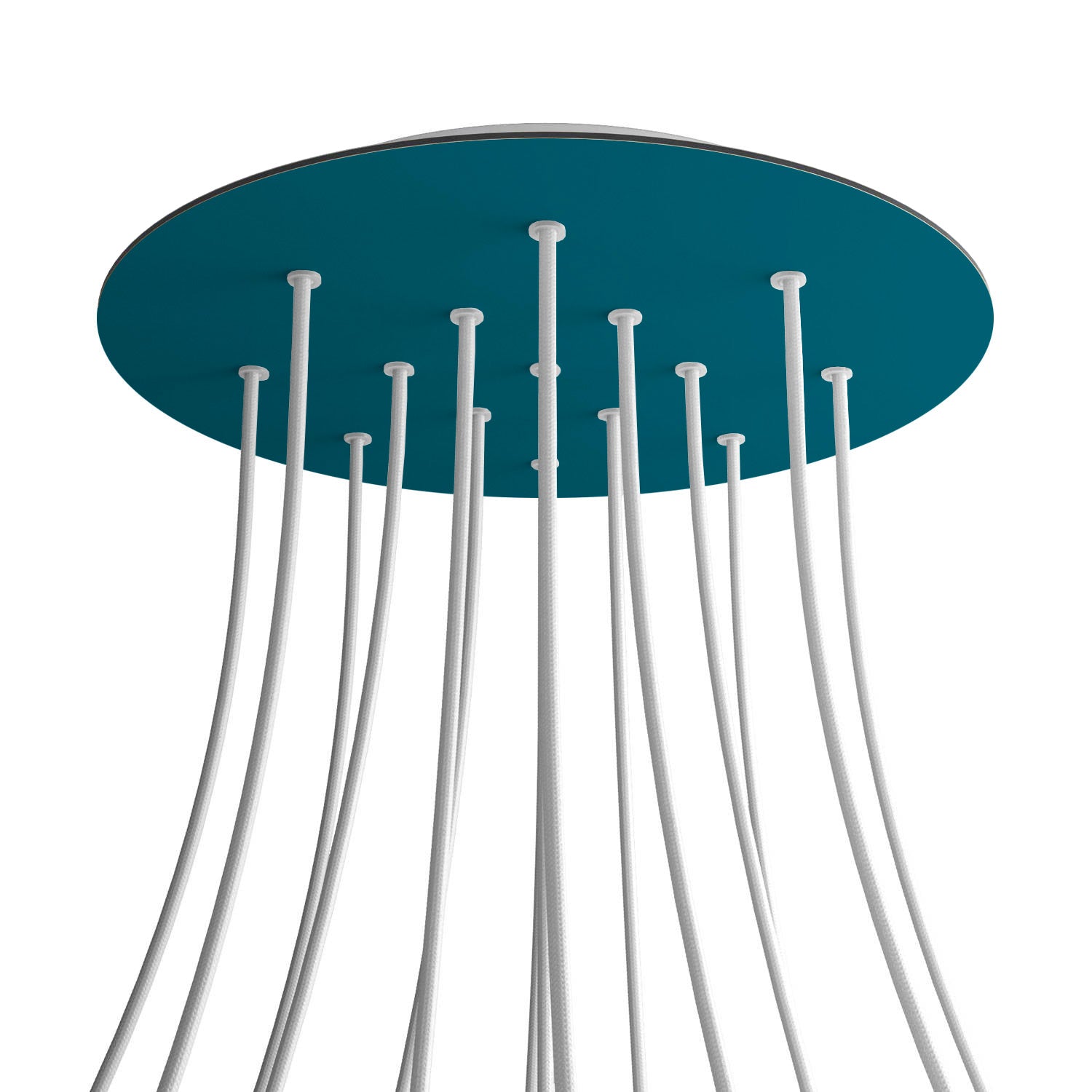 Rosone XXL Rose - One rotondo, diametro 400 mm con 15 fori e 4 fori laterali - Petrolio - Creative Cables