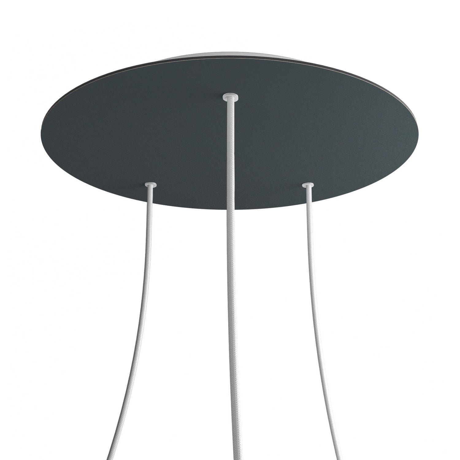 Rosone XXL Rose - One rotondo, diametro 400 mm con 3 fori e 4 fori laterali - Antracite - Creative Cables