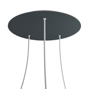 Rosone XXL Rose-One rotondo, diametro 400 mm con 3 fori e 4 fori laterali - Antracite Bianco