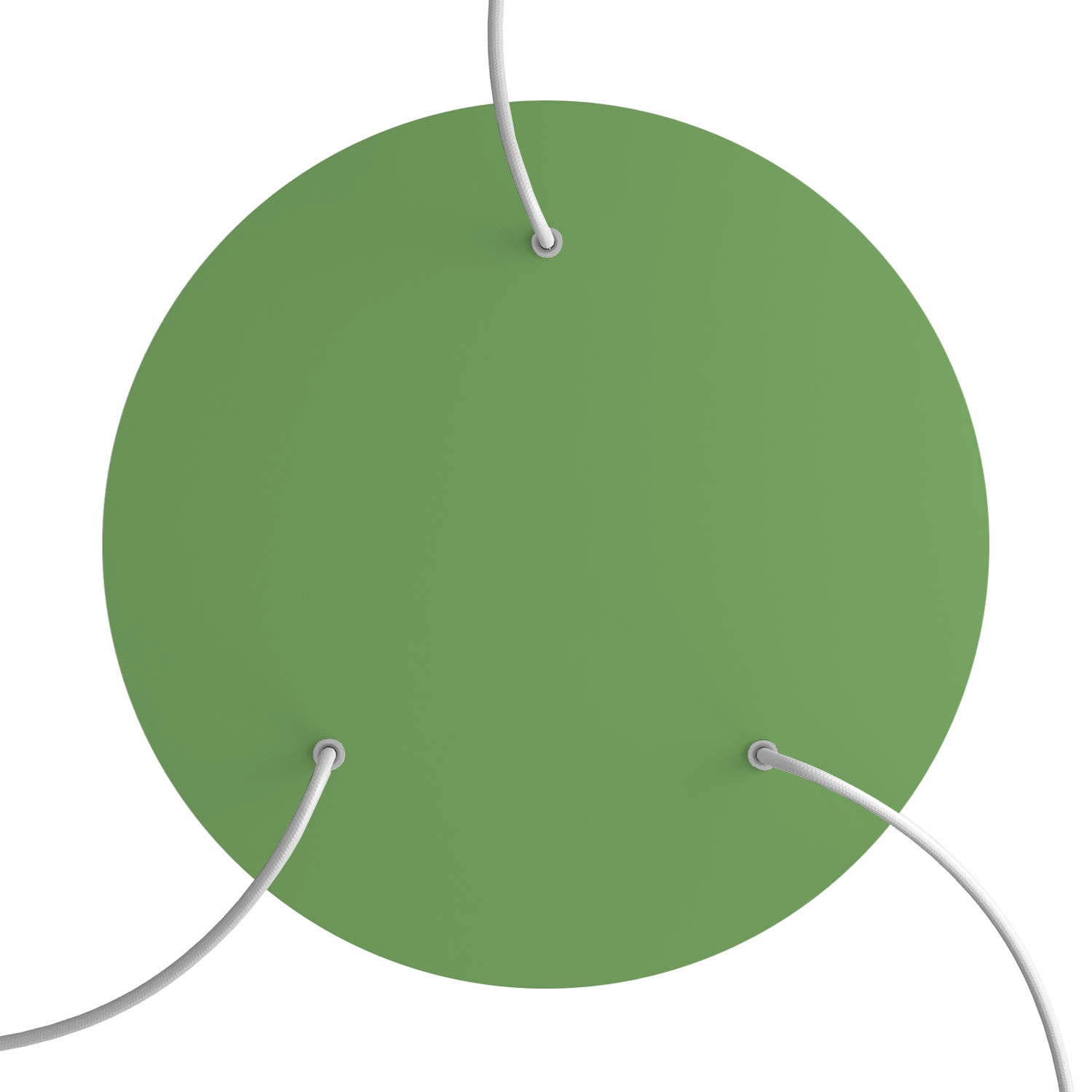 Rosone XXL Rose - One rotondo, diametro 400 mm con 3 fori e 4 fori laterali - Verde prato - Creative Cables