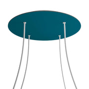 Rosone XXL Rose-One rotondo, diametro 400 mm con 4 fori e 4 fori laterali - Petrolio Bianco