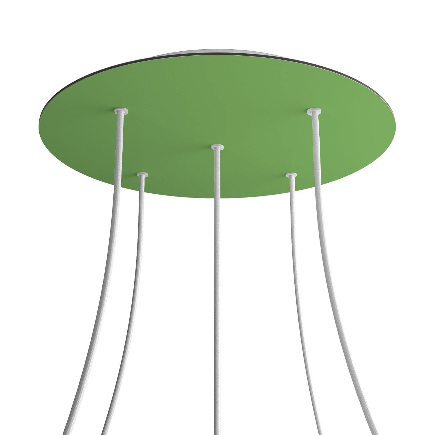 Rosone XXL Rose - One rotondo, diametro 400 mm con 5 fori e 4 fori laterali - Verde prato - Creative Cables