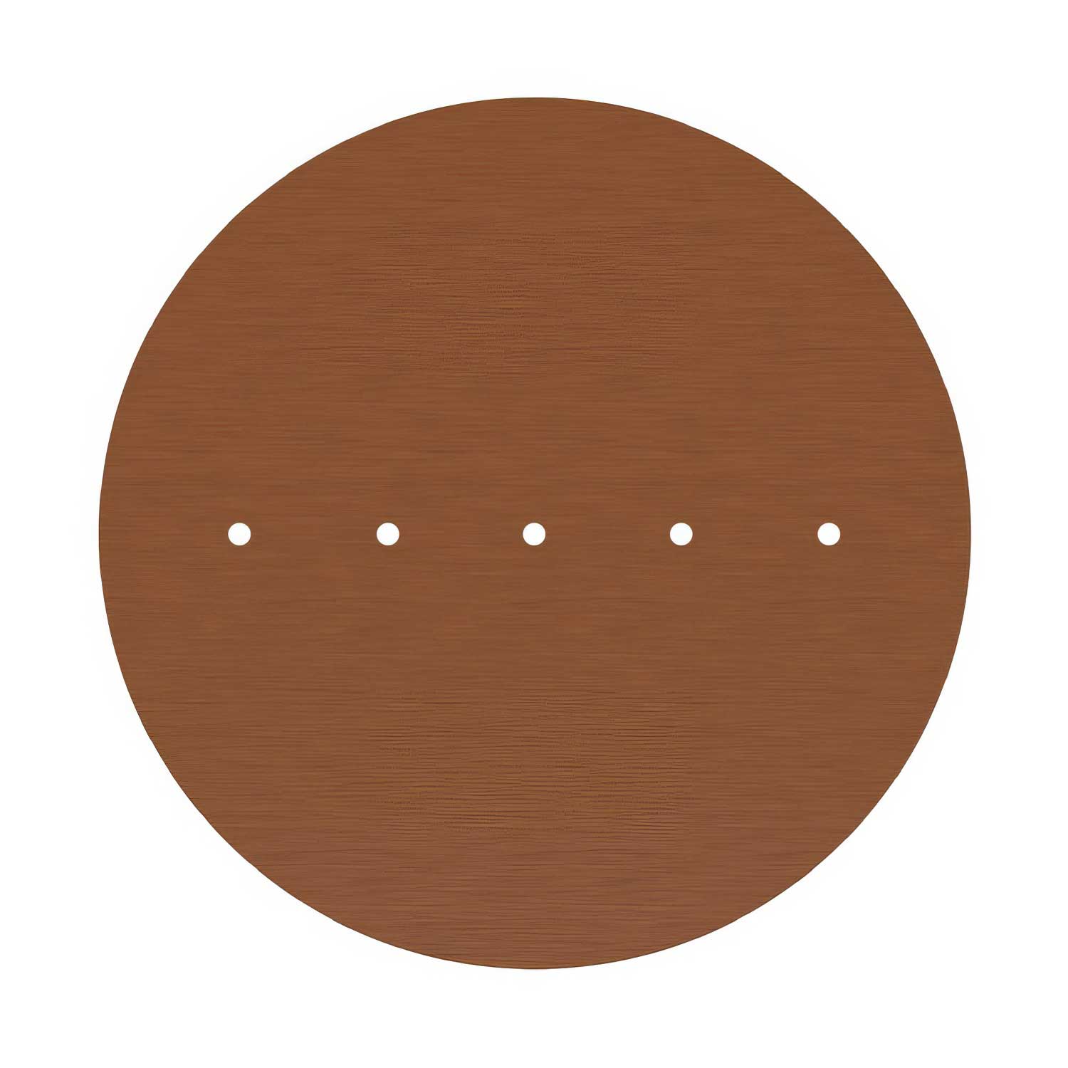 Rosone XXL Rose-One rotondo, diametro 400 mm con 5 fori in linea e 4 fori laterali - Dibond Rame satinato Bianco