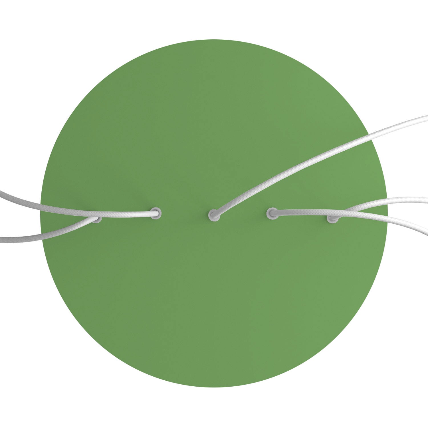 Rosone XXL Rose - One rotondo, diametro 400 mm con 5 fori in linea e 4 fori laterali - Verde prato - Creative Cables