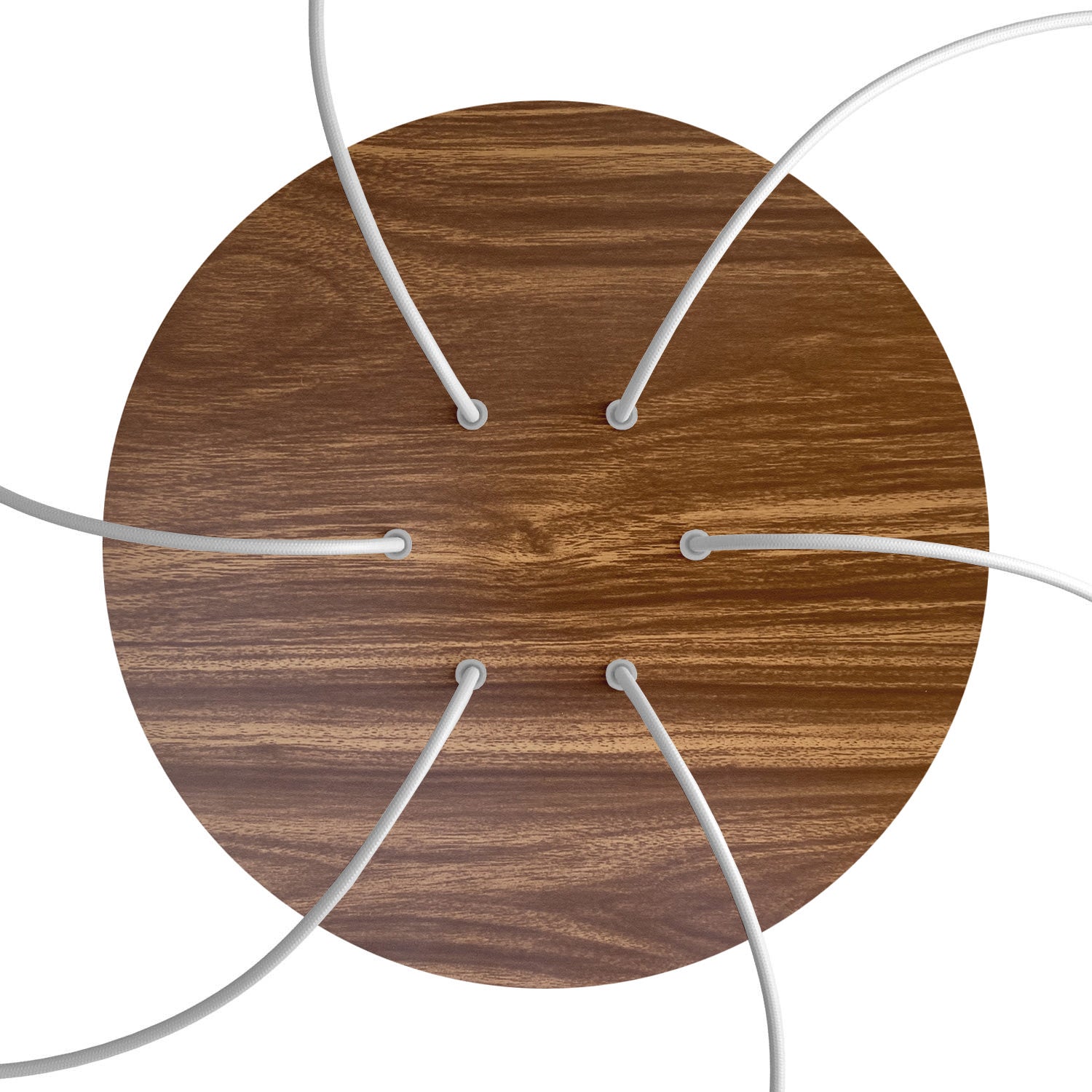 Rosone XXL Rose - One rotondo, diametro 400 mm con 6 fori e 4 fori laterali - Legno - Creative Cables