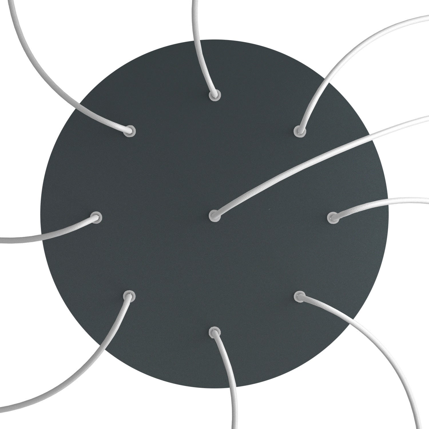 Rosone XXL Rose - One rotondo, diametro 400 mm con 9 fori e 4 fori laterali - Antracite - Creative Cables