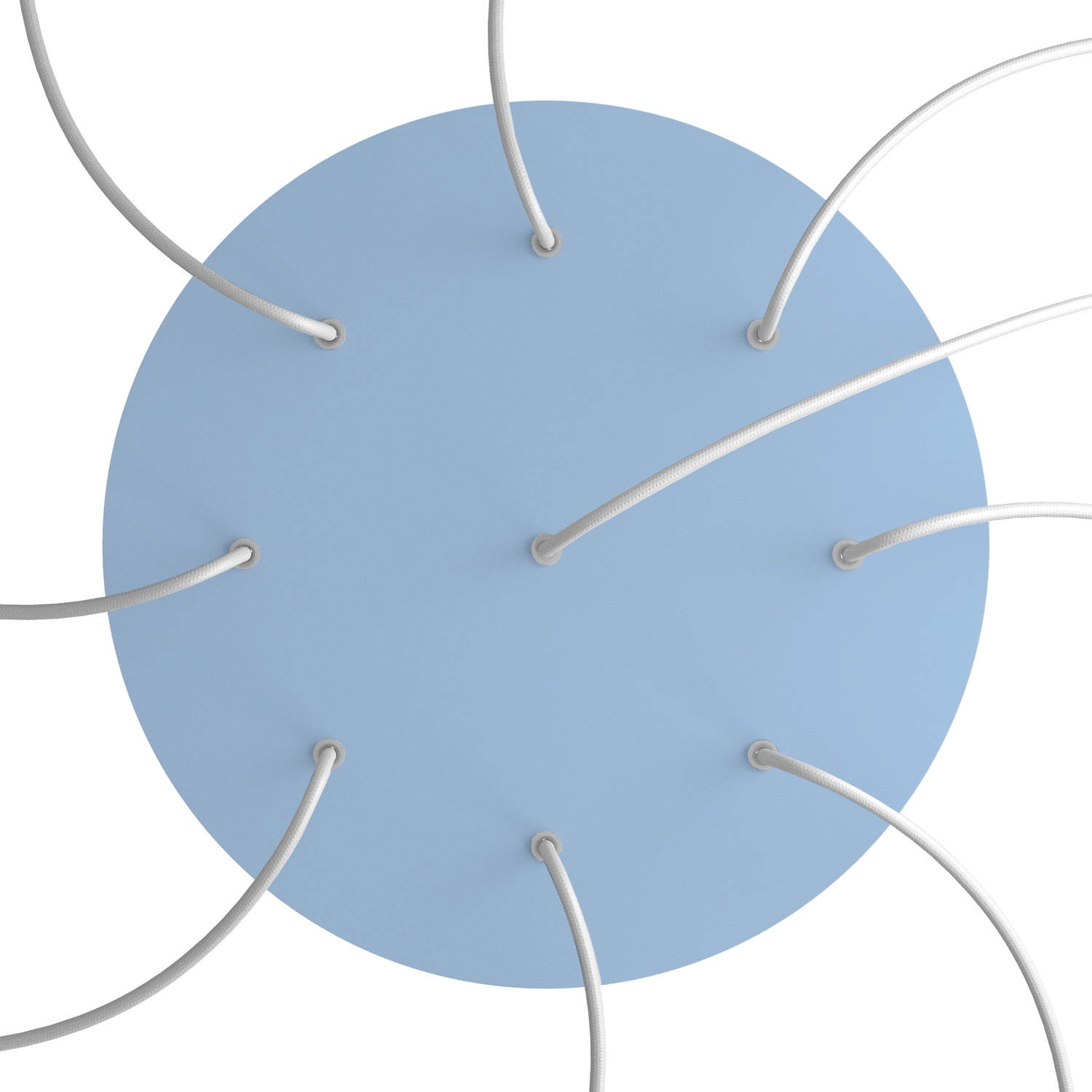 Rosone XXL Rose - One rotondo, diametro 400 mm con 9 fori e 4 fori laterali - Blu carta da zucchero - Creative Cables